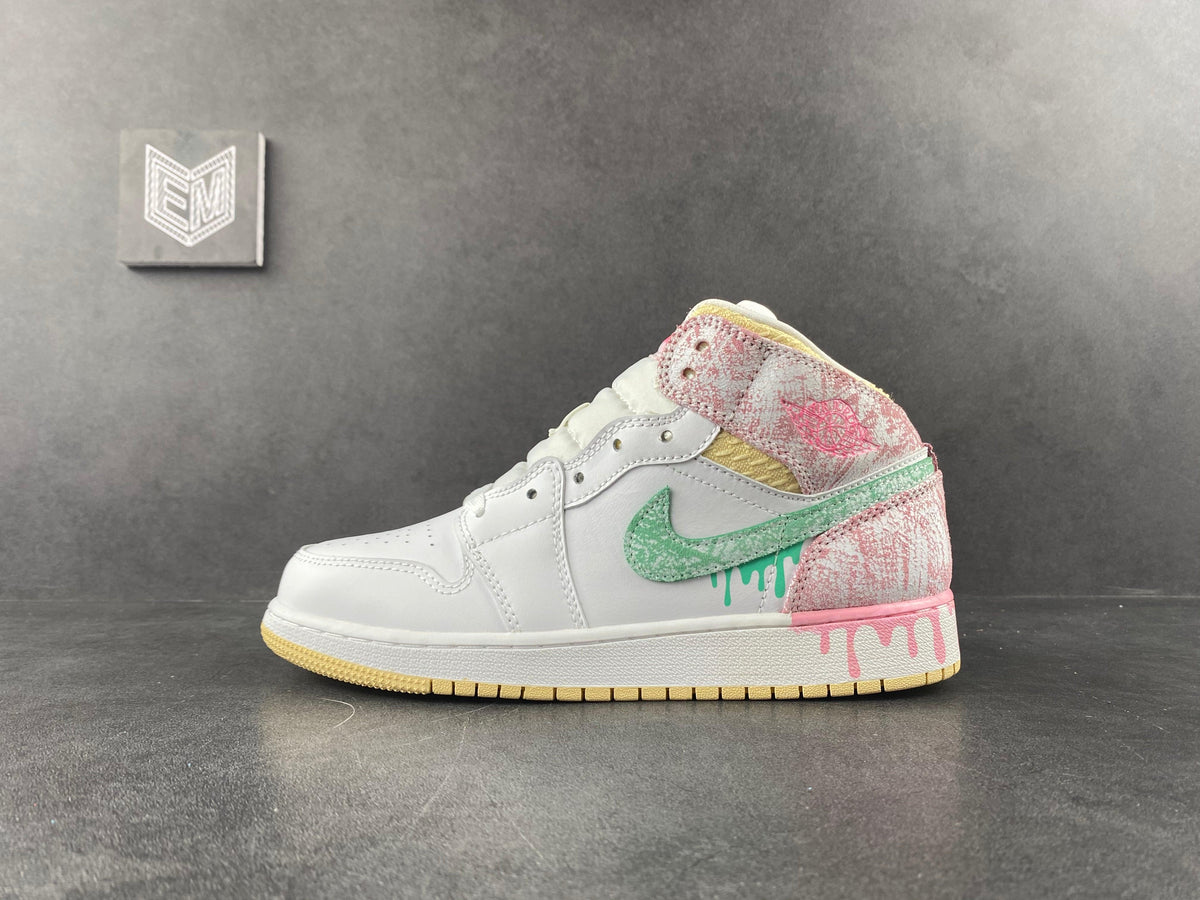 Nike Air Jordan 1 Mid Paint Drip (GS)