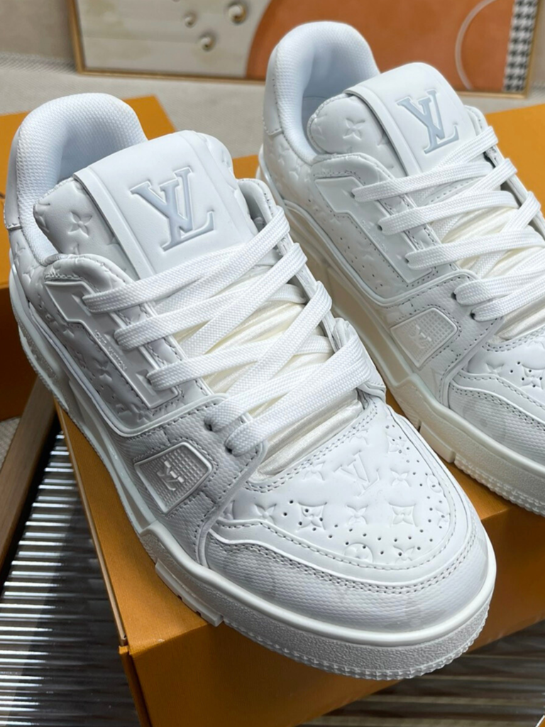 Louis Vuitton Trainer White Grey