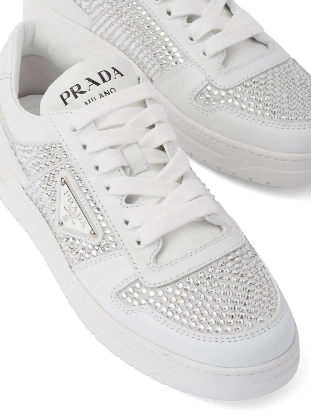 Prada crystal-embellished leather