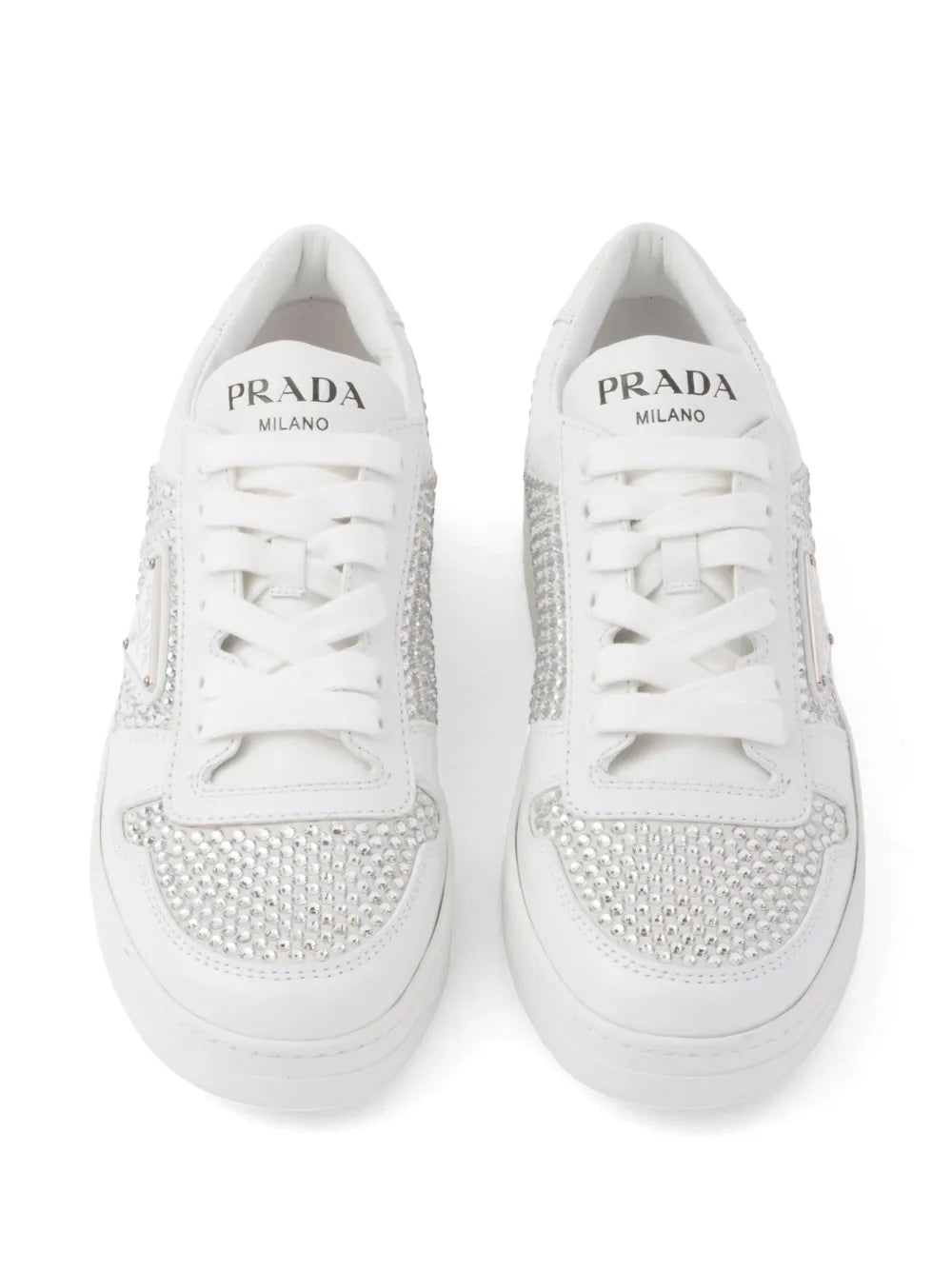 Prada crystal-embellished leather