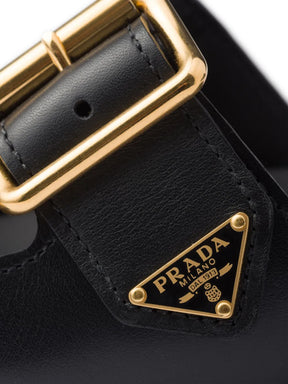 Prada triangle-logo leather slides