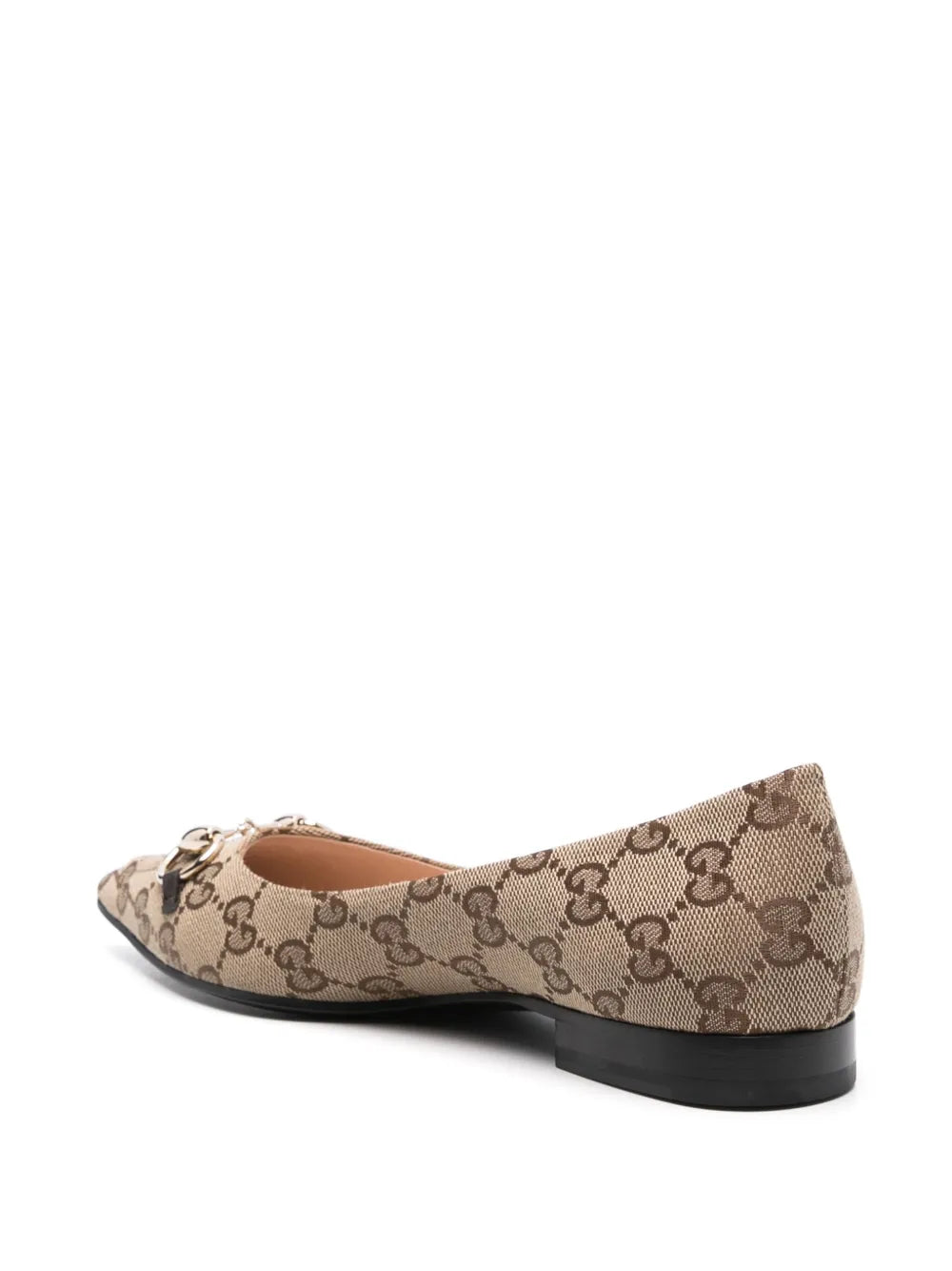 Gucci Horsebit GG-canvas ballerina