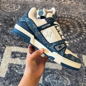 Louis Vuitton Trainer Monogram Denim White Blue