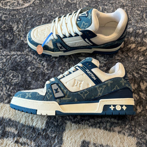 Louis Vuitton Trainer Monogram Denim White Blue