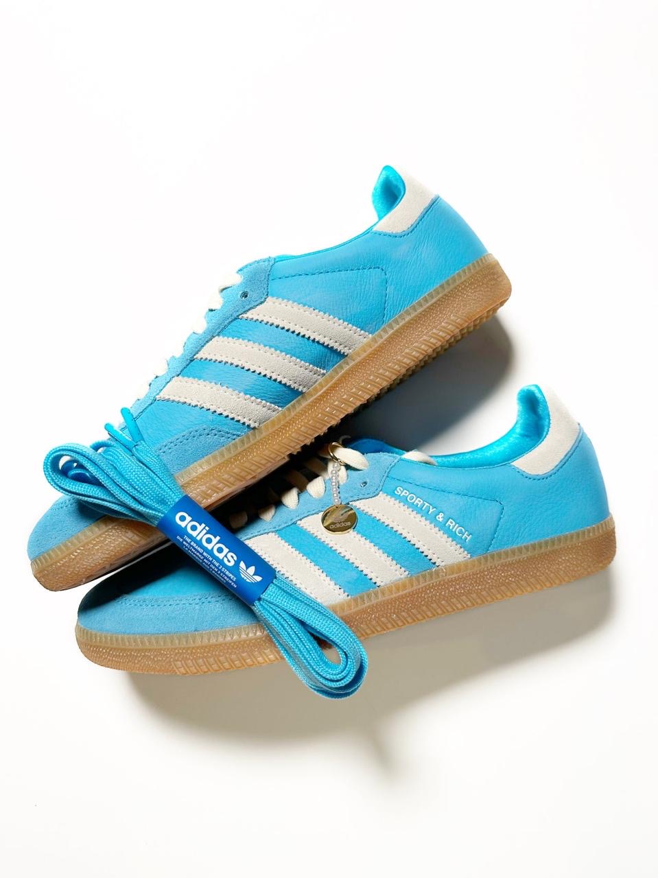 Tênis Adidas Sporty & Rich x Samba OG Blue Rush