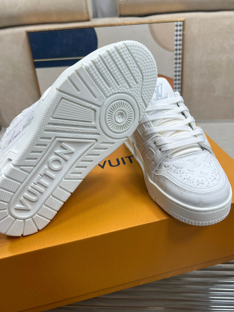 Louis Vuitton Trainer White Grey