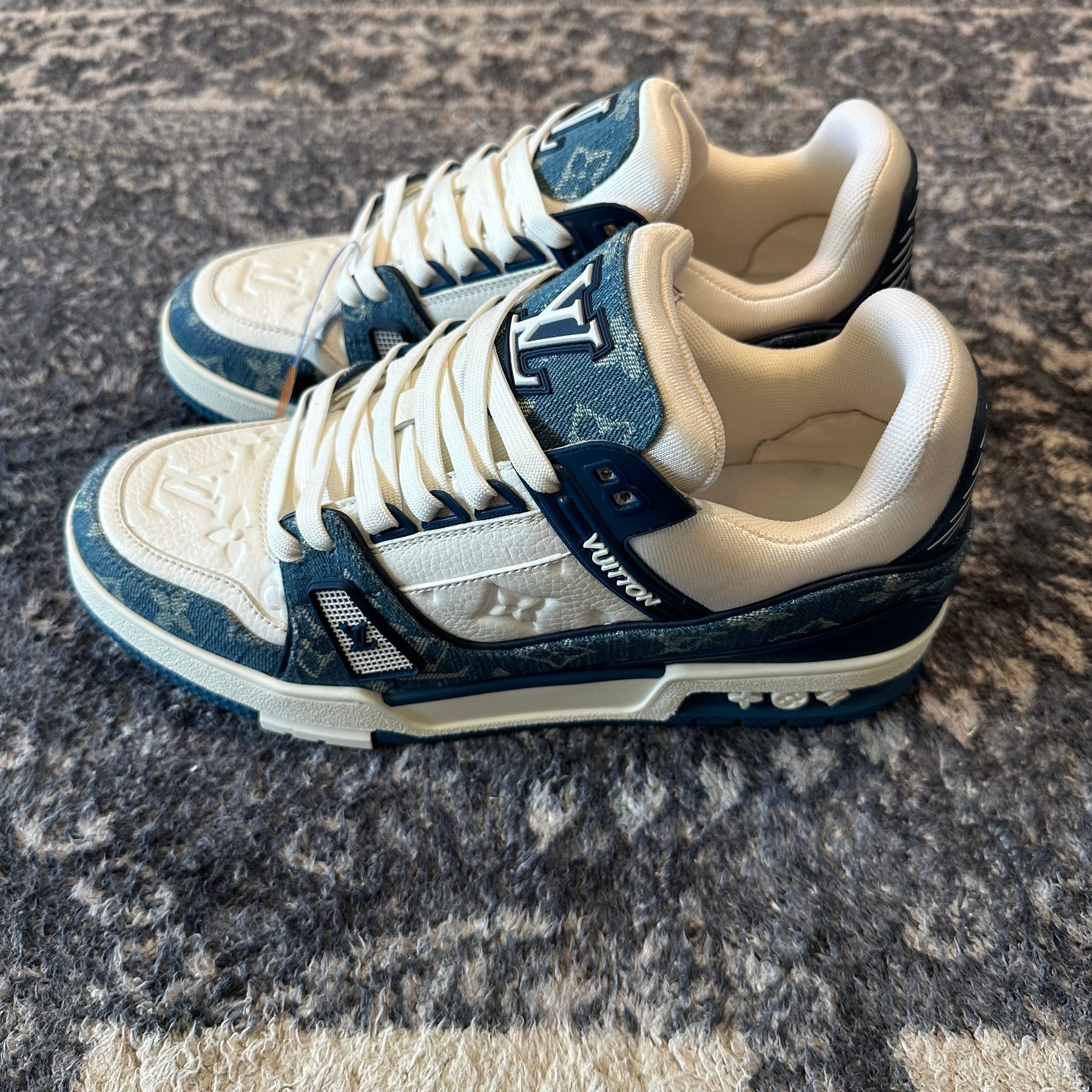 Louis Vuitton Trainer Monogram Denim White Blue