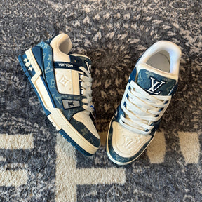 Louis Vuitton Trainer Monogram Denim White Blue