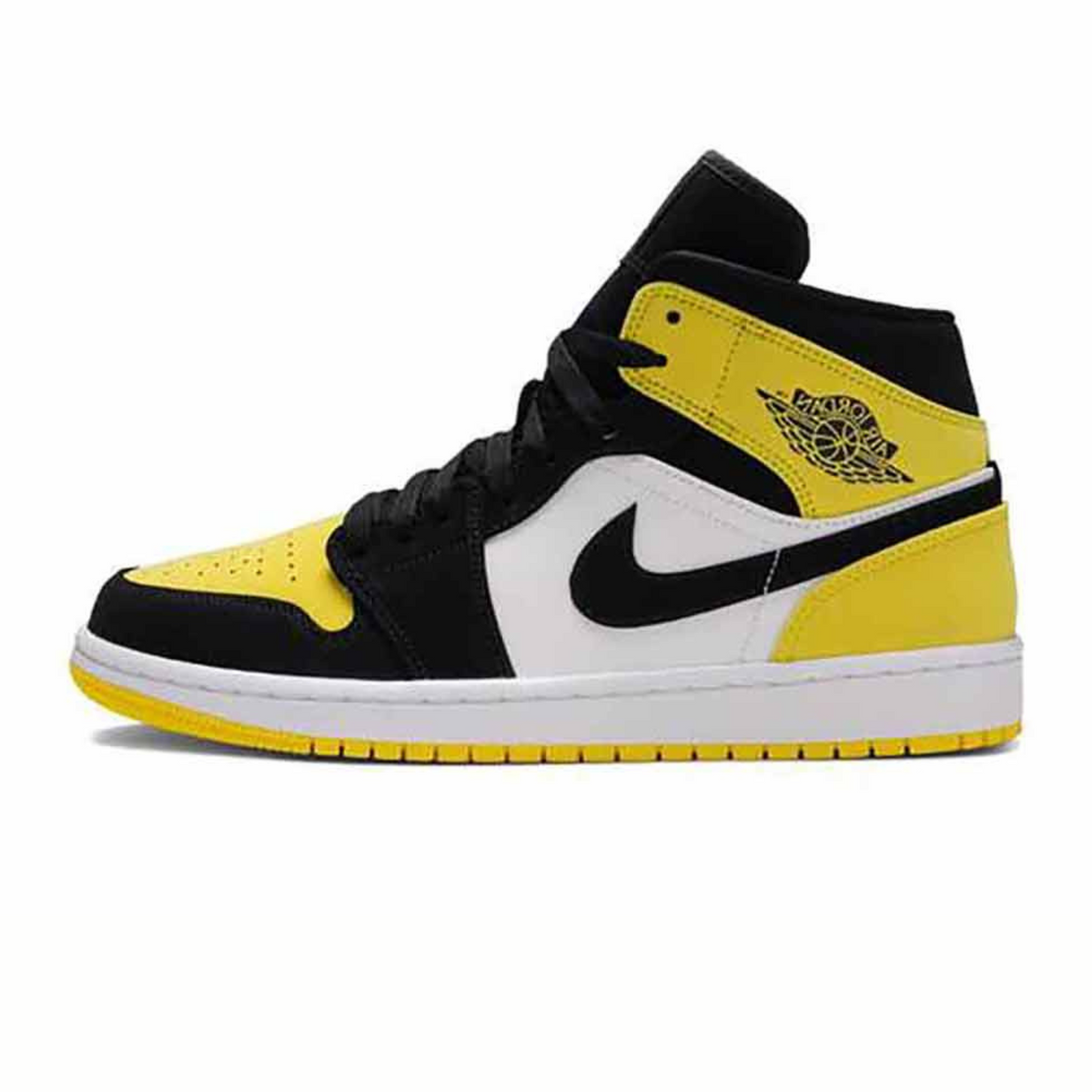 Nike Air Jordan 1 Mid Yellow Toe Black