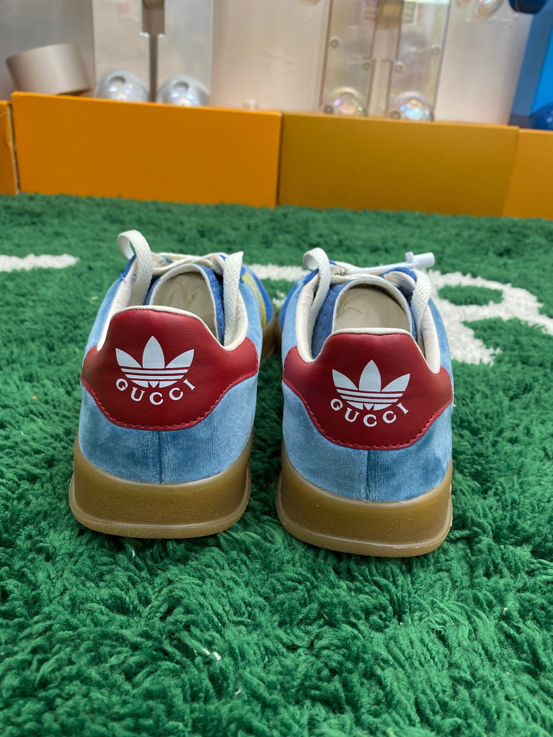 Gucci x Adidas Gazalle Light Blue and Red